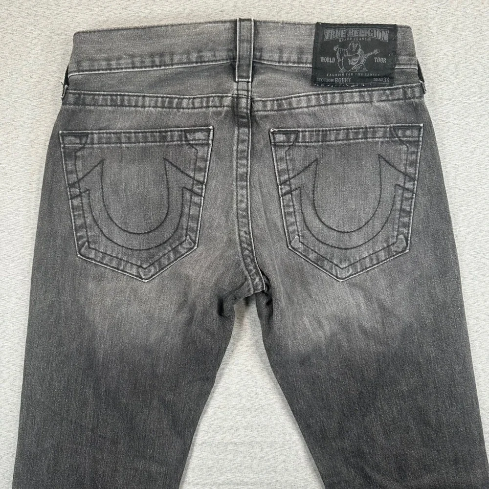 VTG True Religion Bobby Jeans Mens 30 Straight Leg Gray Faded Denim USA Made